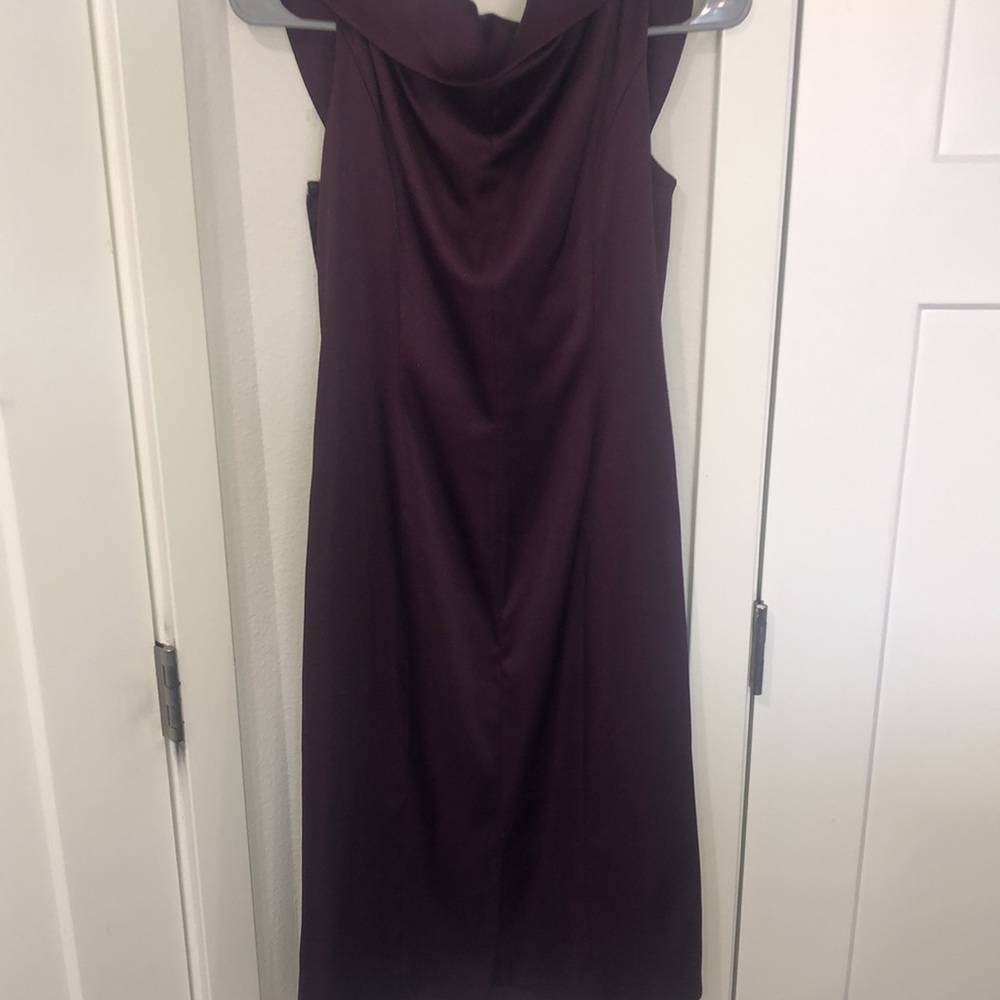 Evan-Capone women’s Cocktail Dress Size 8 Plum color. Sleeveless midi length - Picture 6 of 12